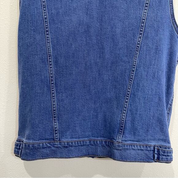 ASOS Blue Denim Trucker Jean Vest Oversized Sleeveless Medium Wash US 6 / UK 10 - Picture 7 of 12